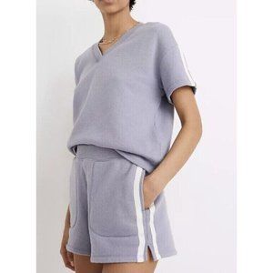 MWL Madewell Airyterry Sweatshorts  Varsity-Striped Edition Heather Dusk Peri